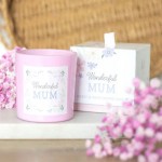 Wonderful Mum Cherry Blossom Candle, Mothers Day Gift Birthday